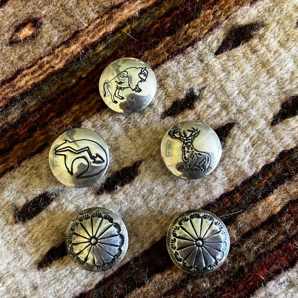 Sterling silver vintage button covers. - Picture 3 of 3